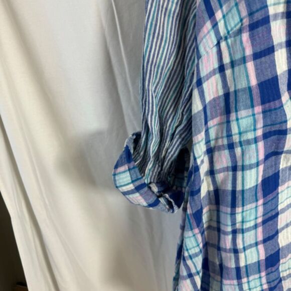 Angel Heart Boutique Boho Stripe/Plaid Embroidered Tunic Top Sz 1X - Picture 5 of 7